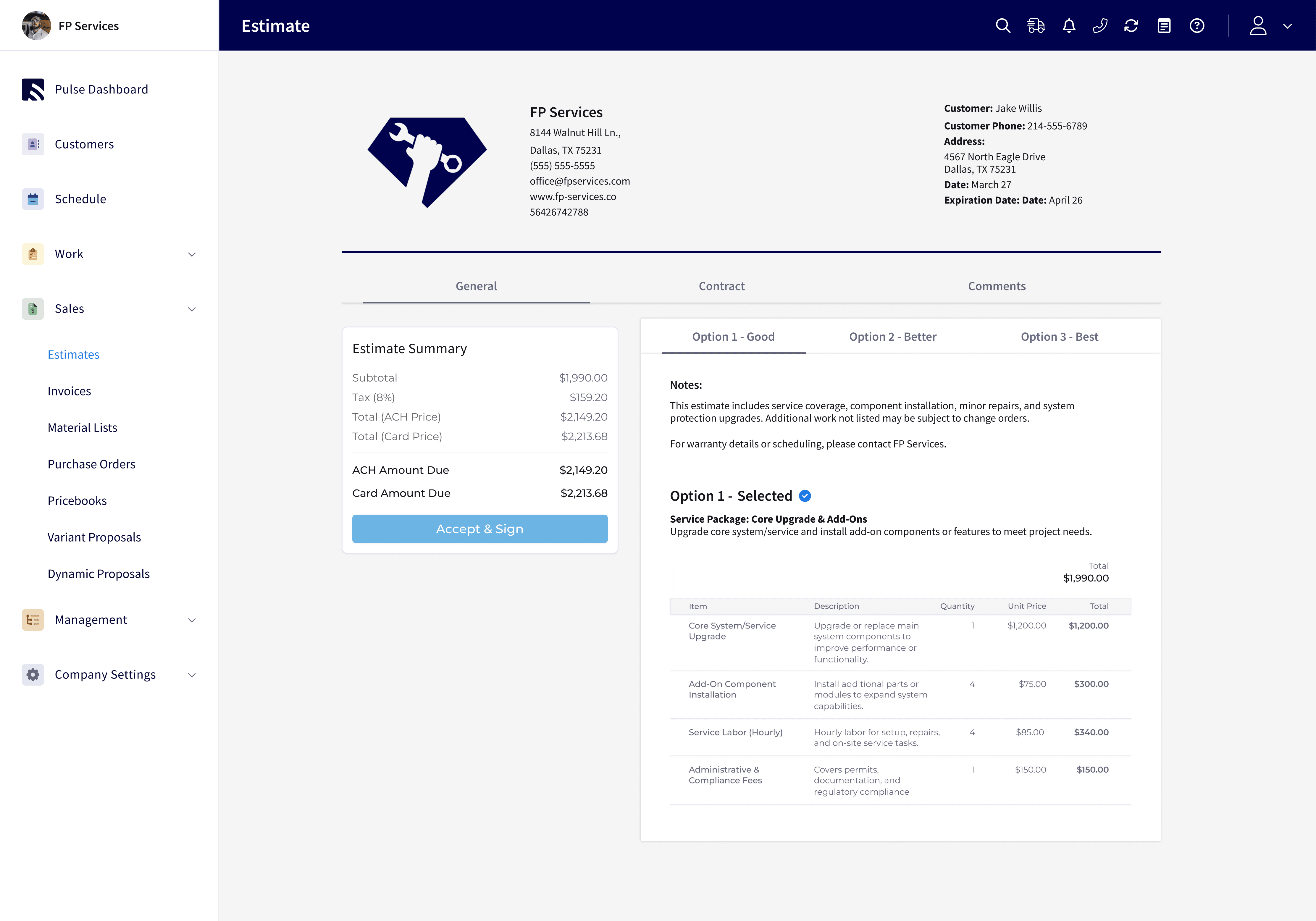 Estimates & Invoices