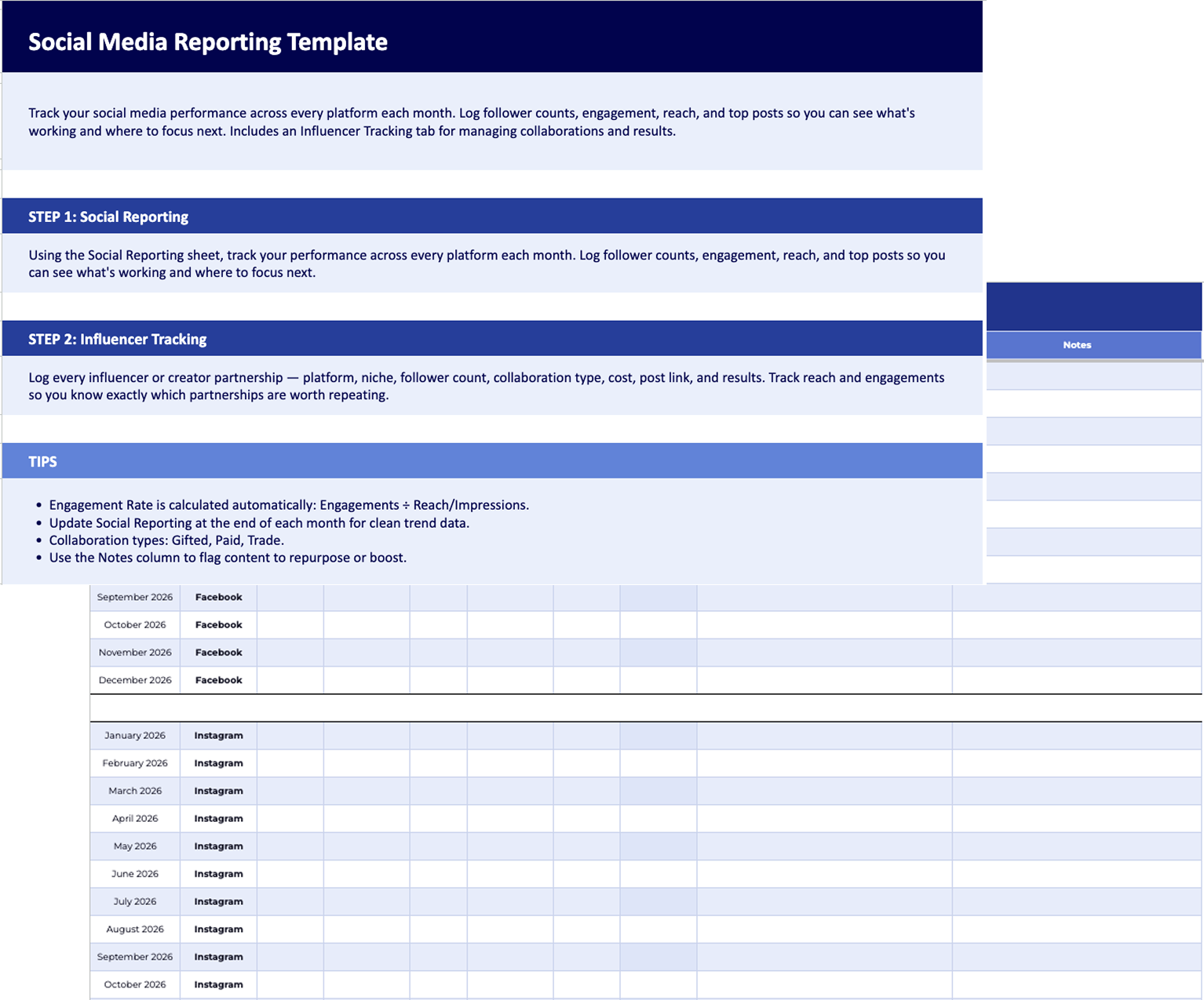 GET YOUR FREE SOCIAL MEDIA TRACKING TEMPLATE