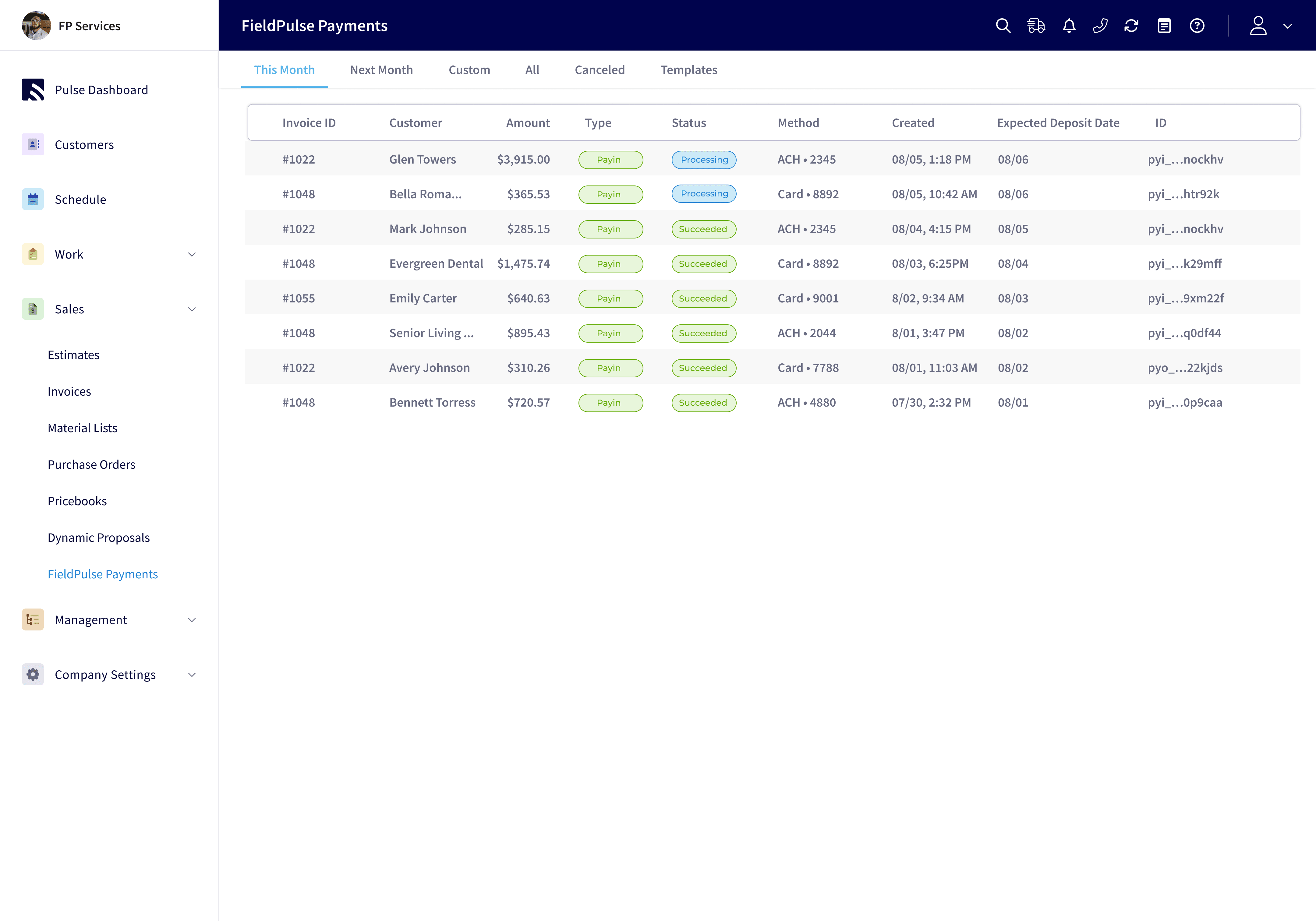 FieldPulse Payments