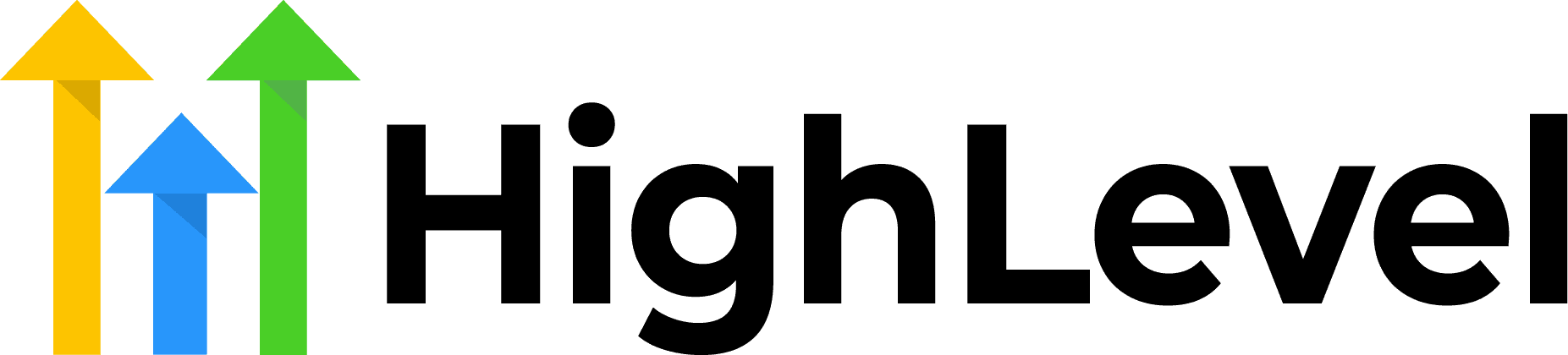 The HighLevel logo with three upward arrows in yellow, blue, and green beside the HighLevel wordmark.