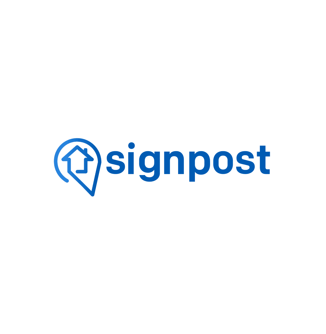 The Signpost company logo with a house-shaped map pin.