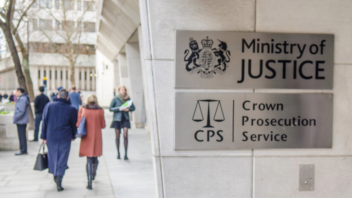 The UK Ministry of Justice & Crown Prosecution Service government office building in Westminster.