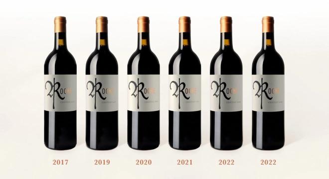 Six bottles of Roche CHÂTEAU in a row: 2017, 2019, 2020, 2021 and two bottles of 2022