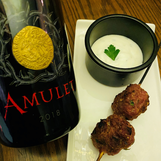 Lamb Meatball Skewers with Dip