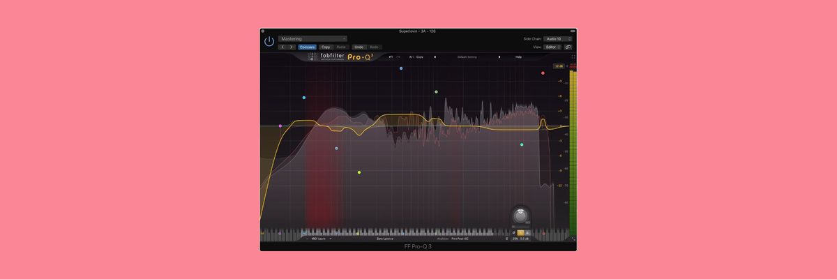 A completed eq curve after using the EQ match and gain in Fabfilter's Pro-Q3.