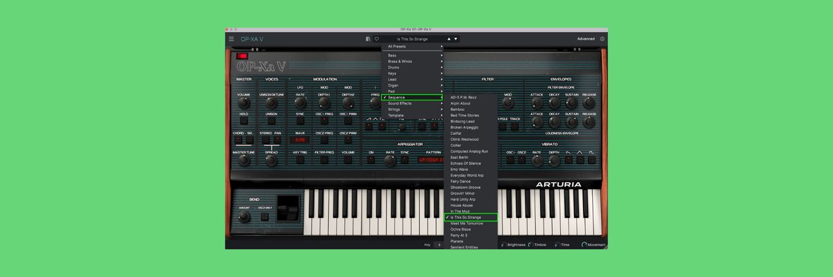 Display view of Arturia's OP-Xa V.