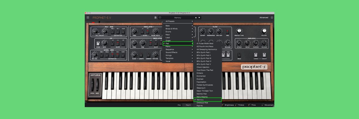 Display view of Arturia's Prophet V.