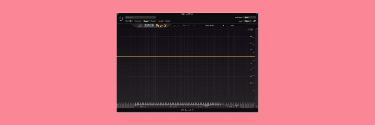 A blank view of Fabfilter's Pro-Q3.