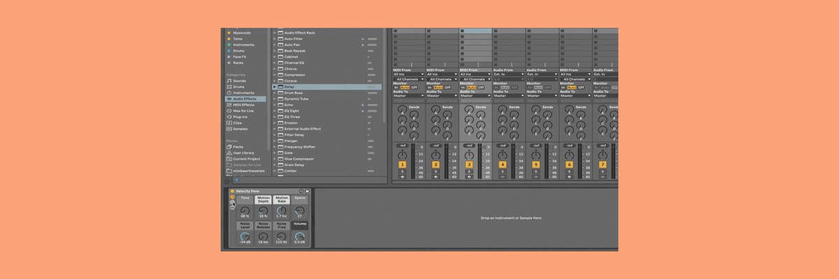 Demonstration on how to show and hide devices in an Ableton Effect Rack.