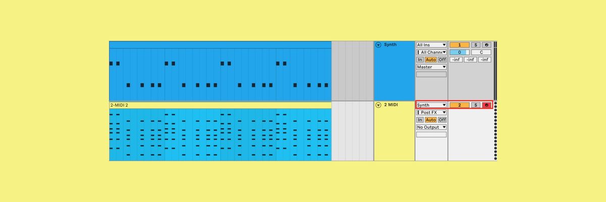 Demonstration of how to record midi using the record enable and chord tool.