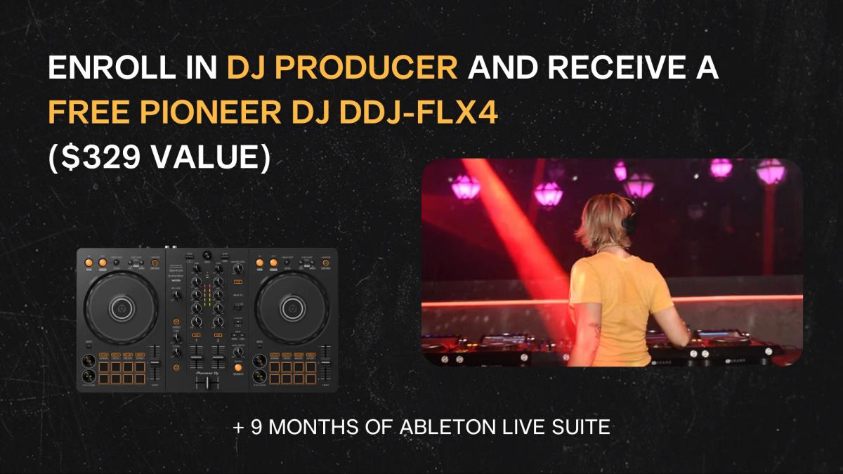 DJ Producer Program (9 Month Program) Pioneer DJ DDJ-FLX4 Controller ($329 value) + 9 Months of Ableton Live Suite