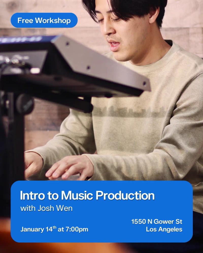 Intro to Music Production with Josh Wen workshop on 2026-01-14 - event thumbnail
