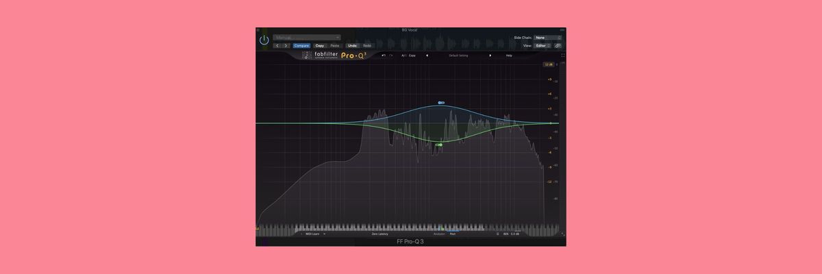 Example of mid and side curves in Fabfilter's Pro-Q3.