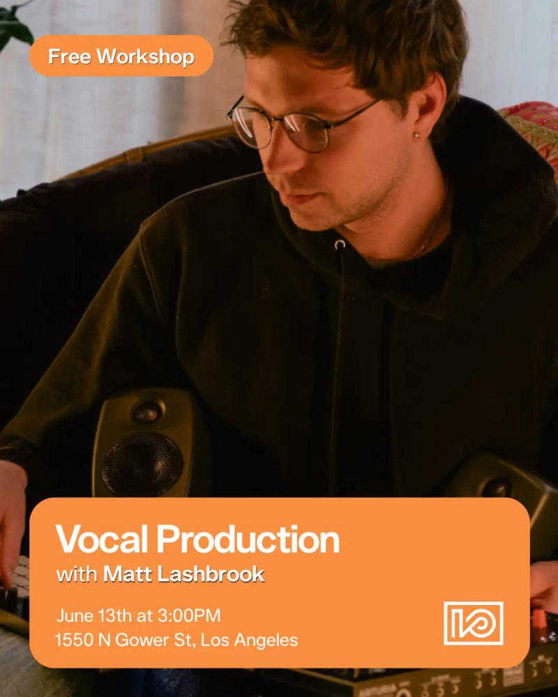 Vocal Production with Matt Lashbrook workshop on 2026-06-13 - event thumbnail
