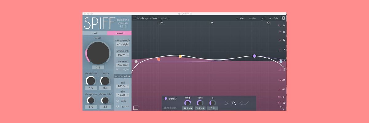 Demonstration of Oeksound's Spiff as another example of multiband transient shaping.