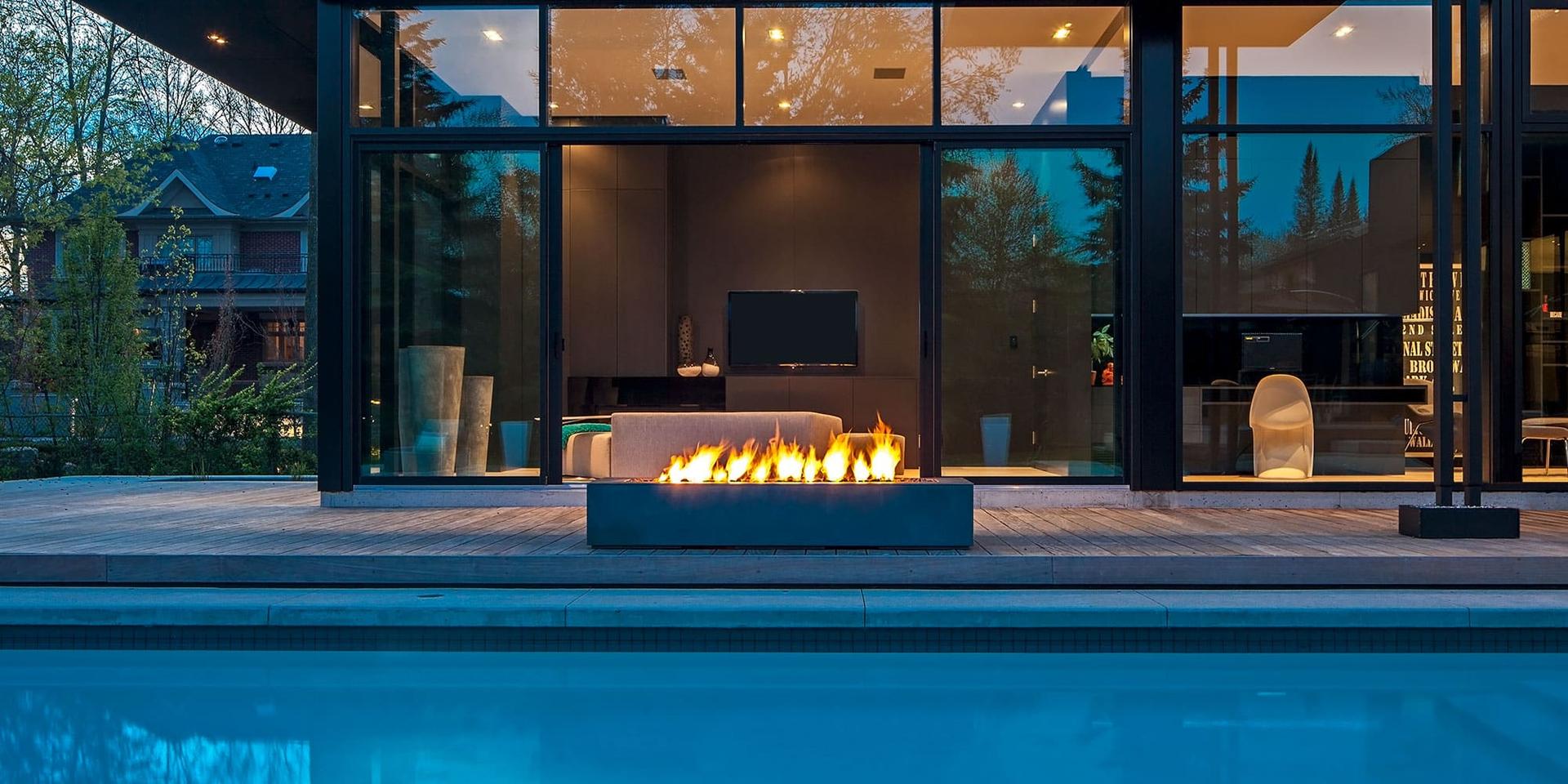 Handcrafted fire pit at dusk — FirePits