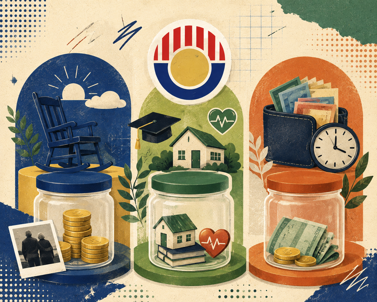 Kolaj bertemakan Akaun 1, 2 dan 3 KWSP