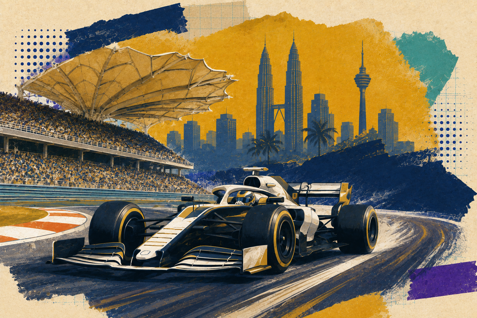 Collage on Formula 1 returning to the Sepang International Circuit