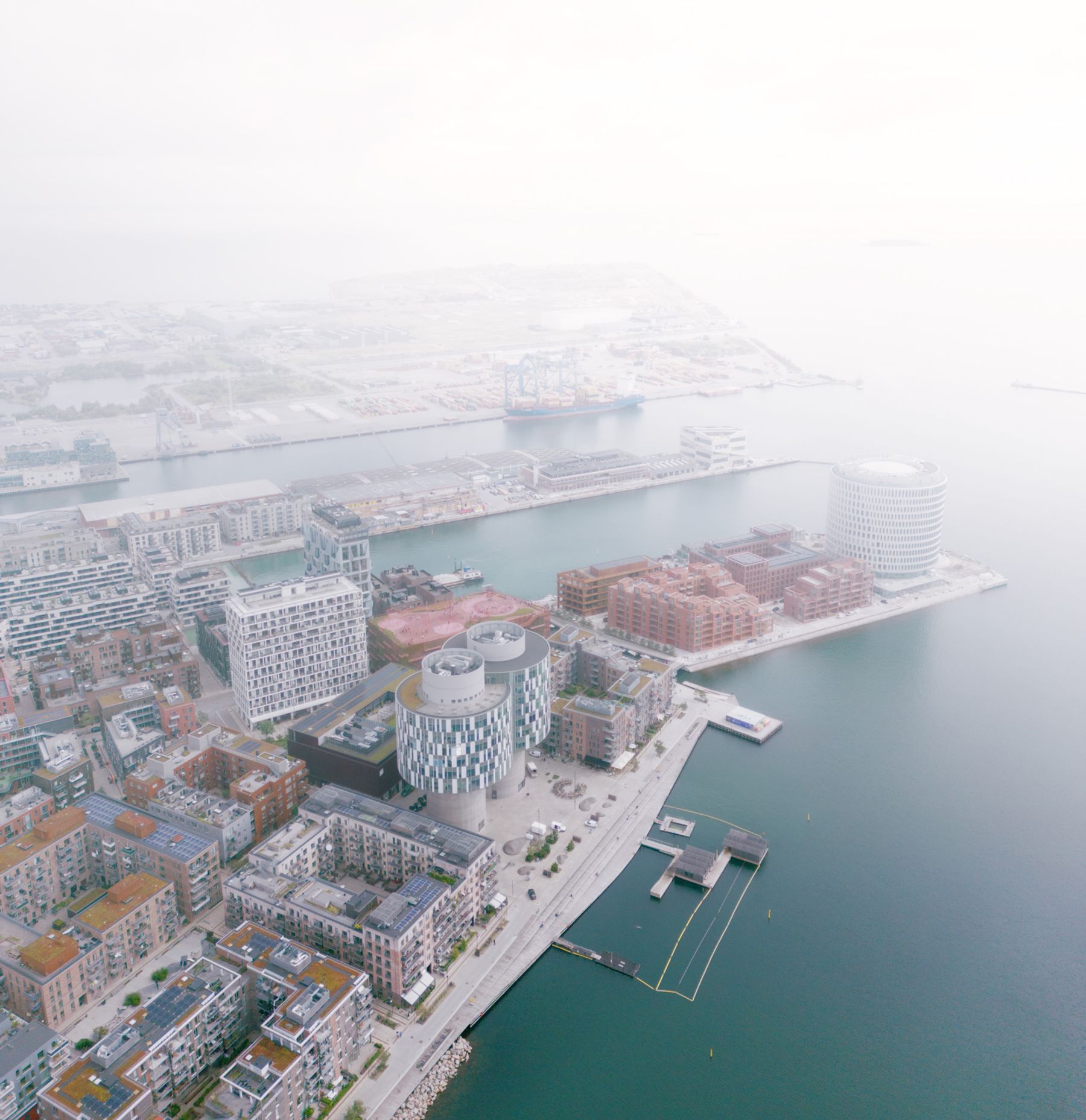 Nordhavn city district waterfront architecture rendering