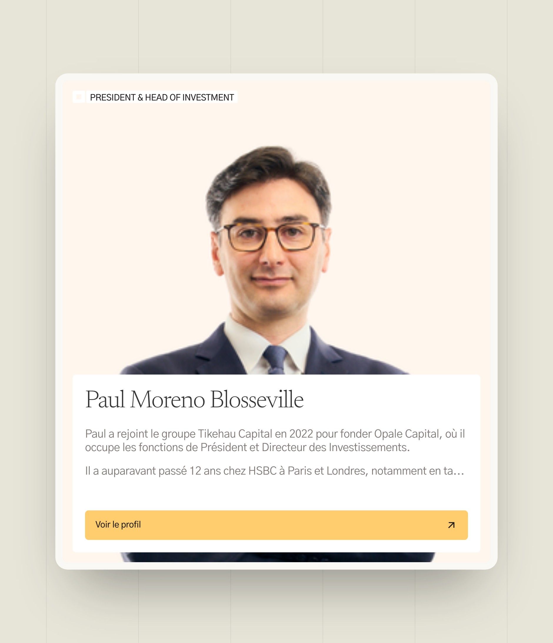 Executive card from the Our teams page