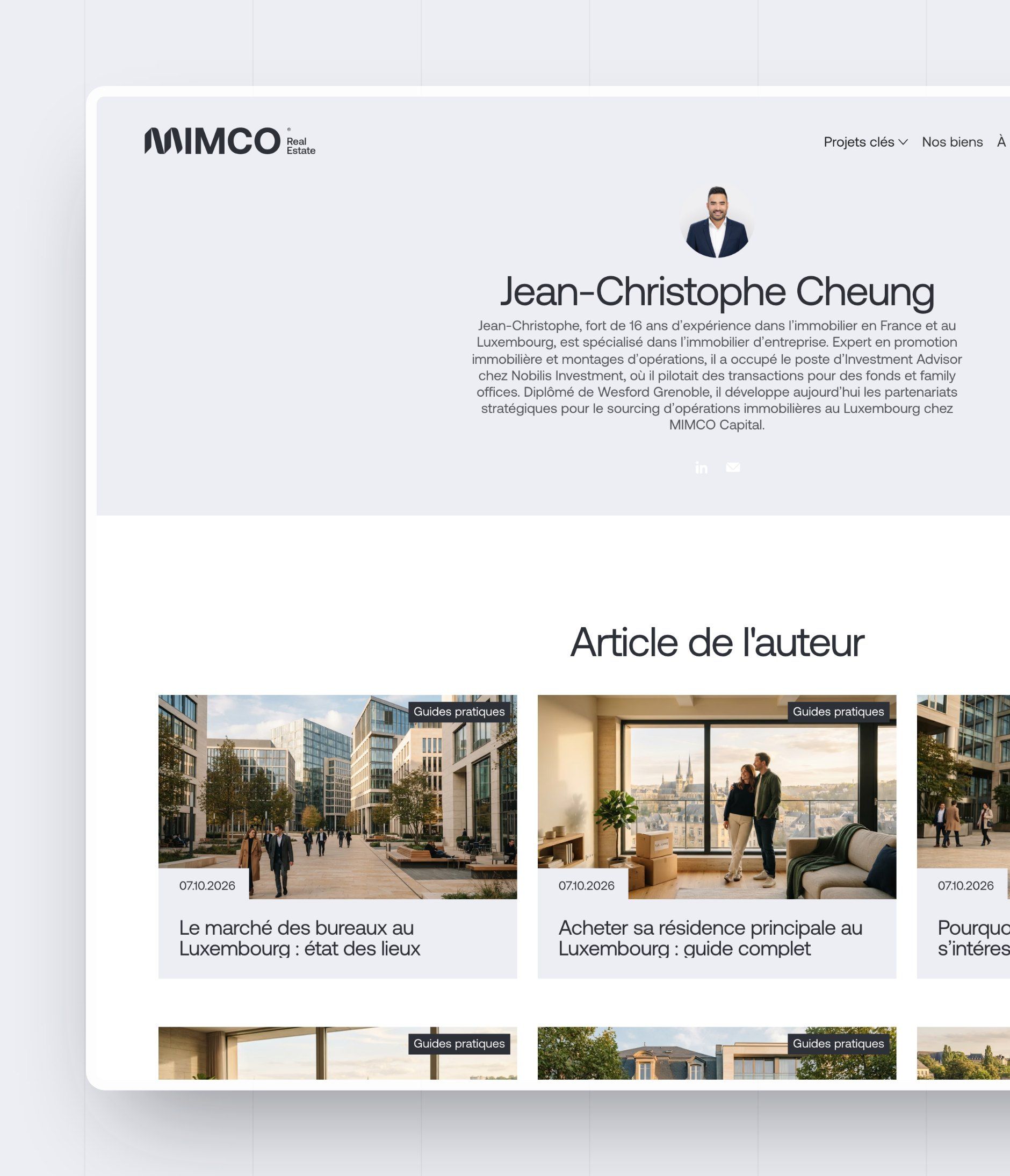 Author page of Jean-Christophe Cheung, Business Development Director, with their articles