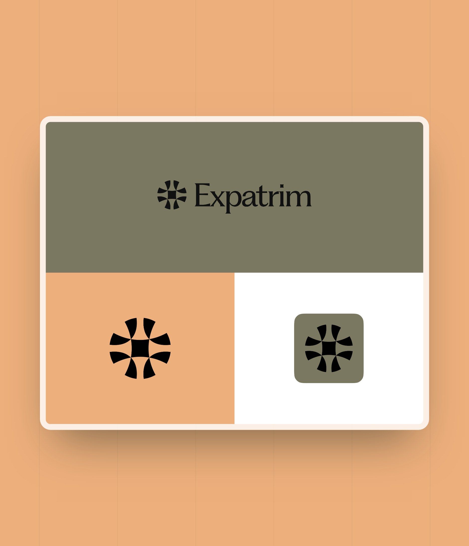 Direction 2 logo: flower symbol and serif name, on olive, sand and white