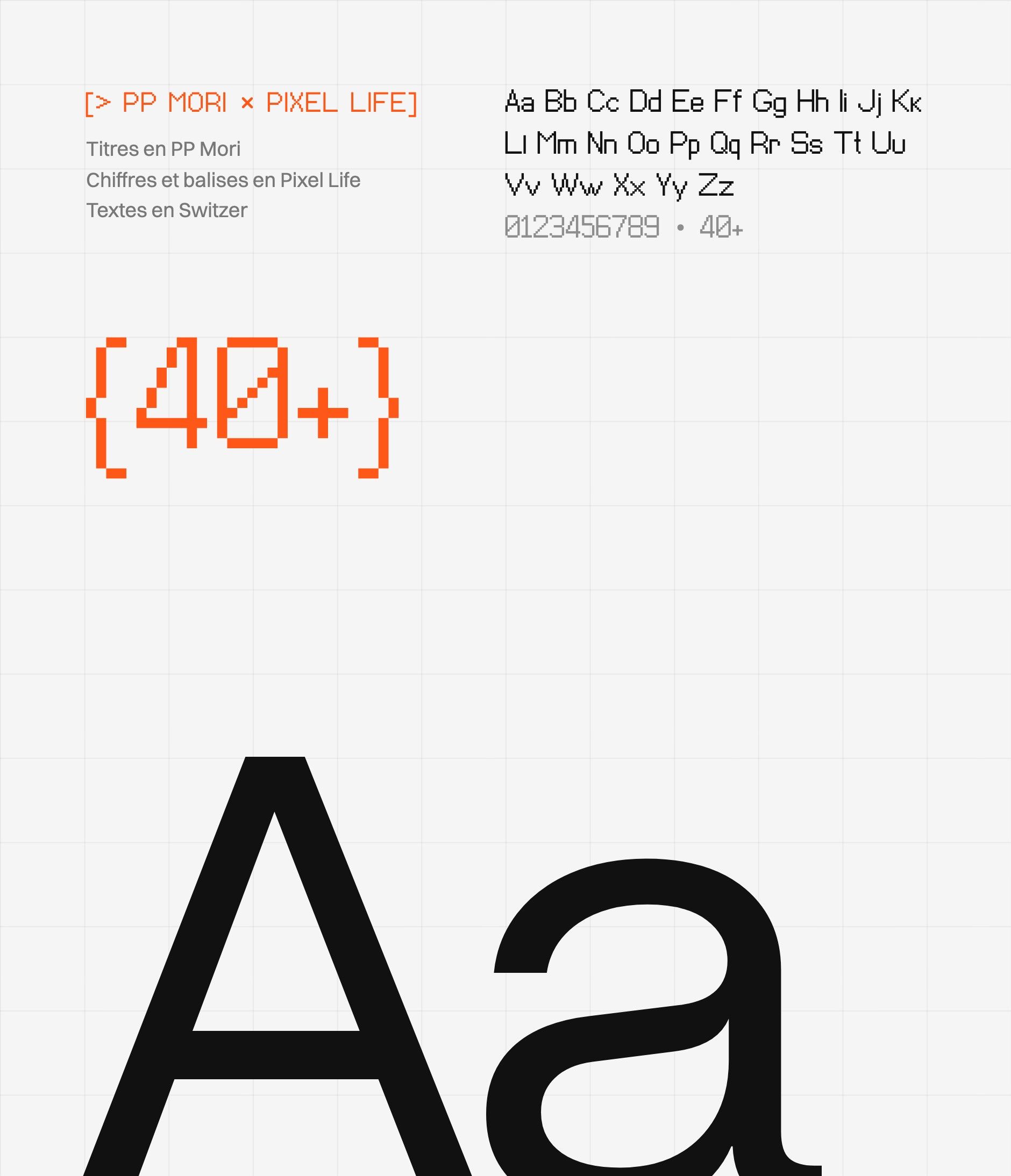 PP Mori and Pixel Life, Futurwork's typefaces