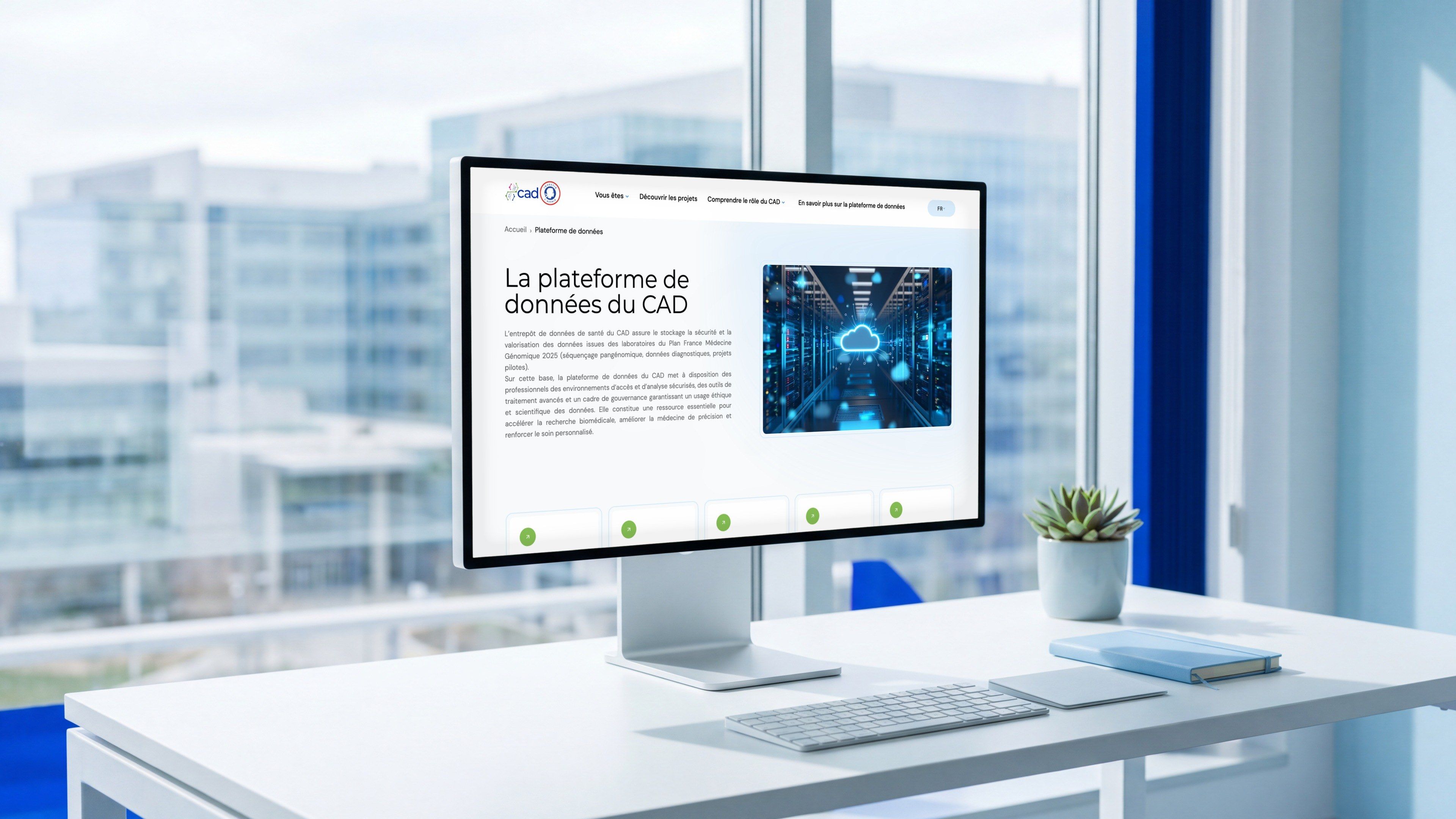 Pro Display XDR open on the “The CAD data platform” page