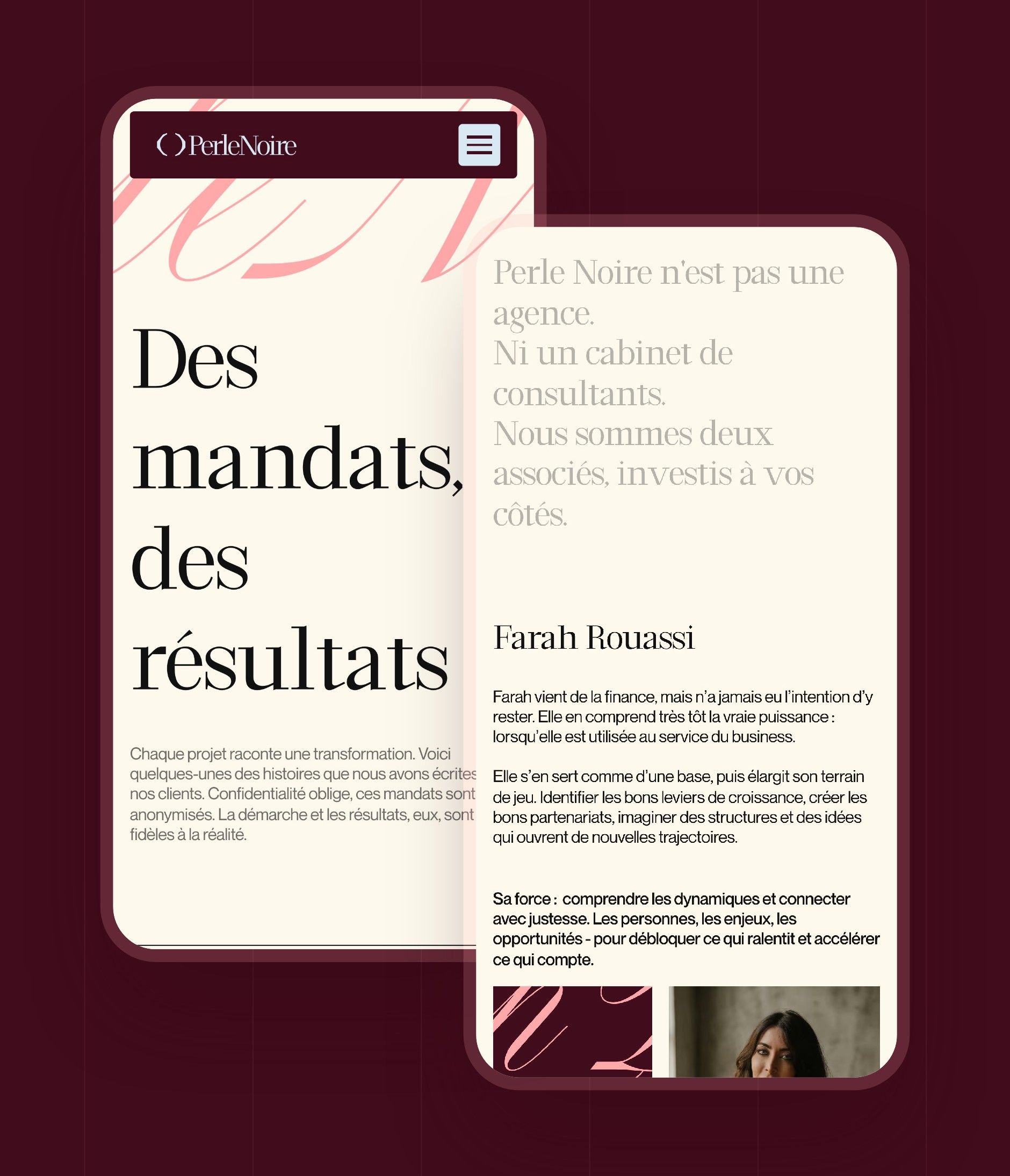 “Engagements, results” page and the partners' presentation, on mobile