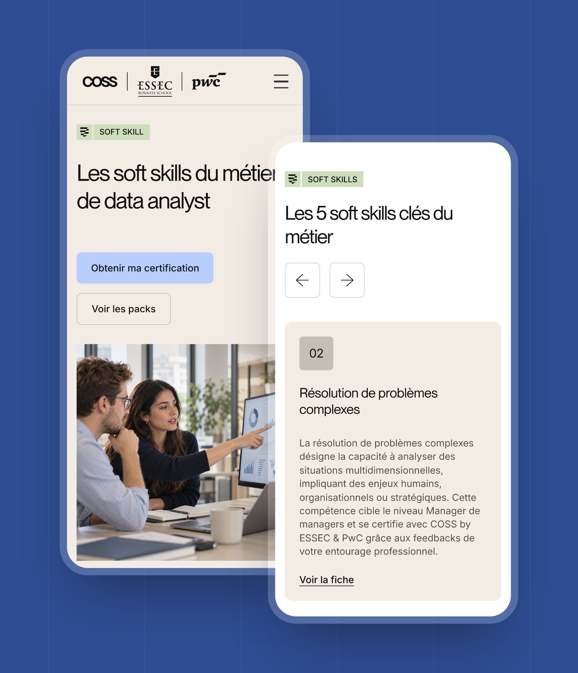 Data analyst job page on mobile: the job's five key soft skills