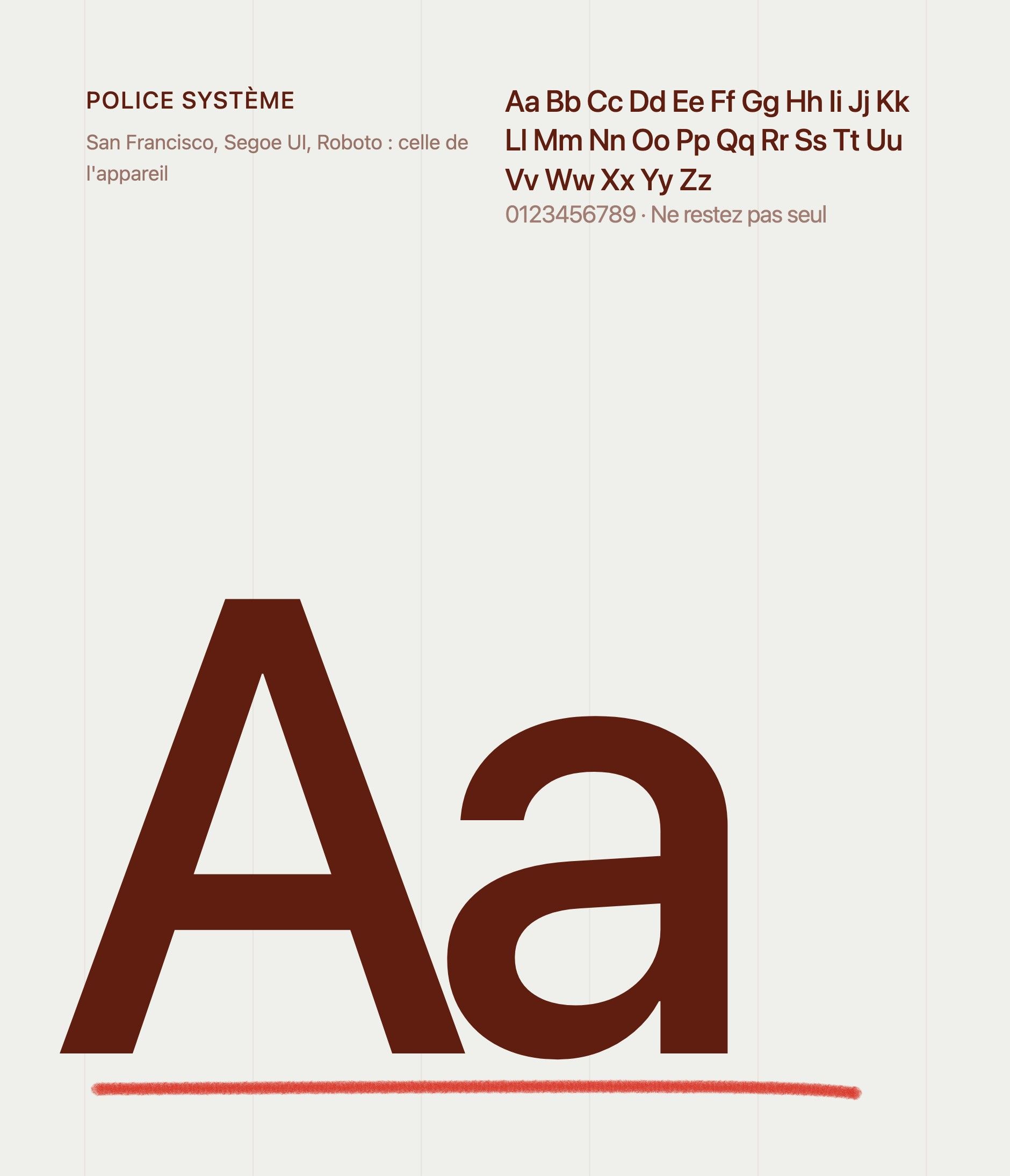 The site's system font: a large burgundy “Aa” underlined in red