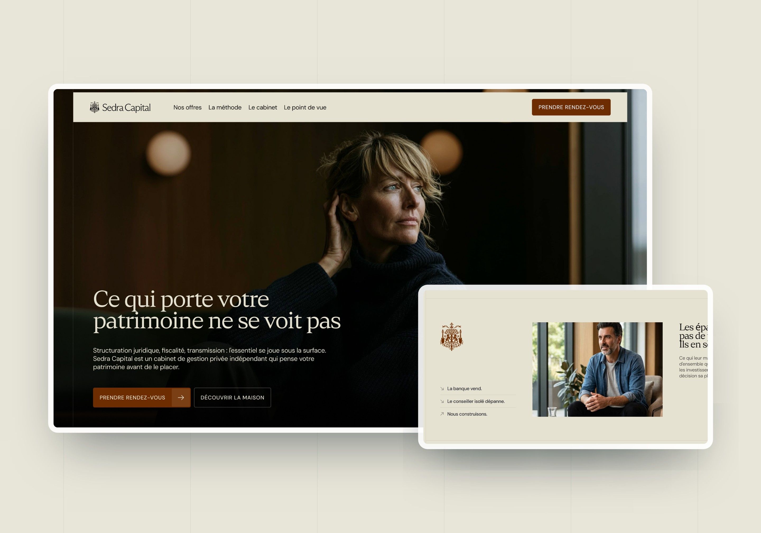 Direction 1, The coat of arms: chiaroscuro home page and the section “Savers aren't short of products”