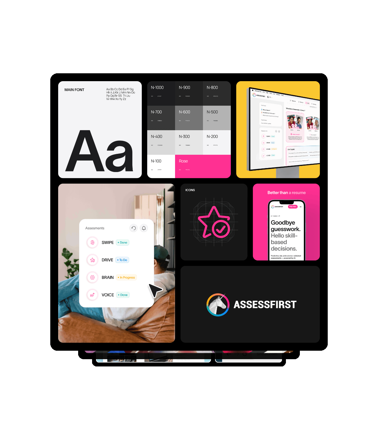 Visual identity board created for AssessFirst