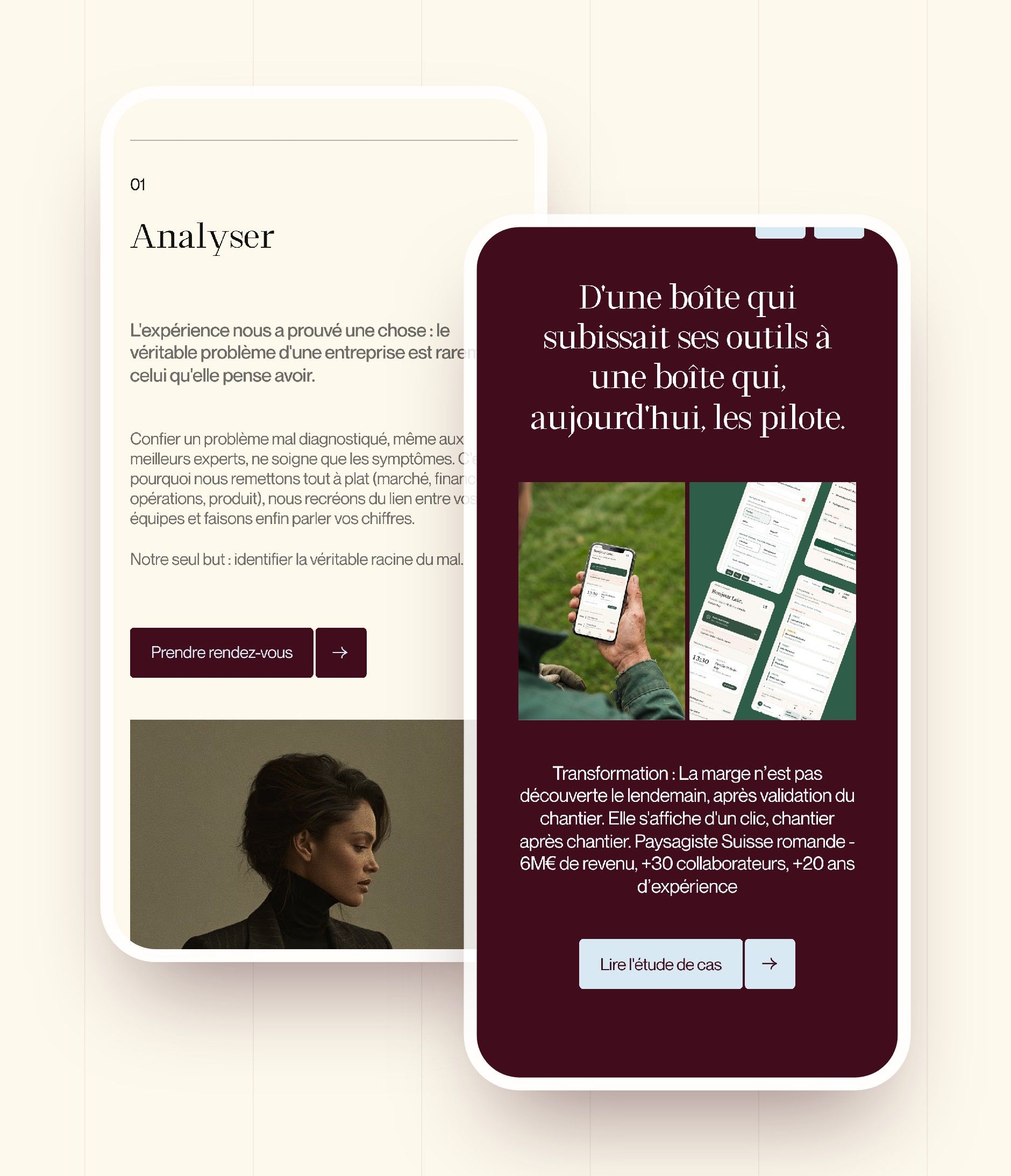 The method and the featured case study, on the mobile home page