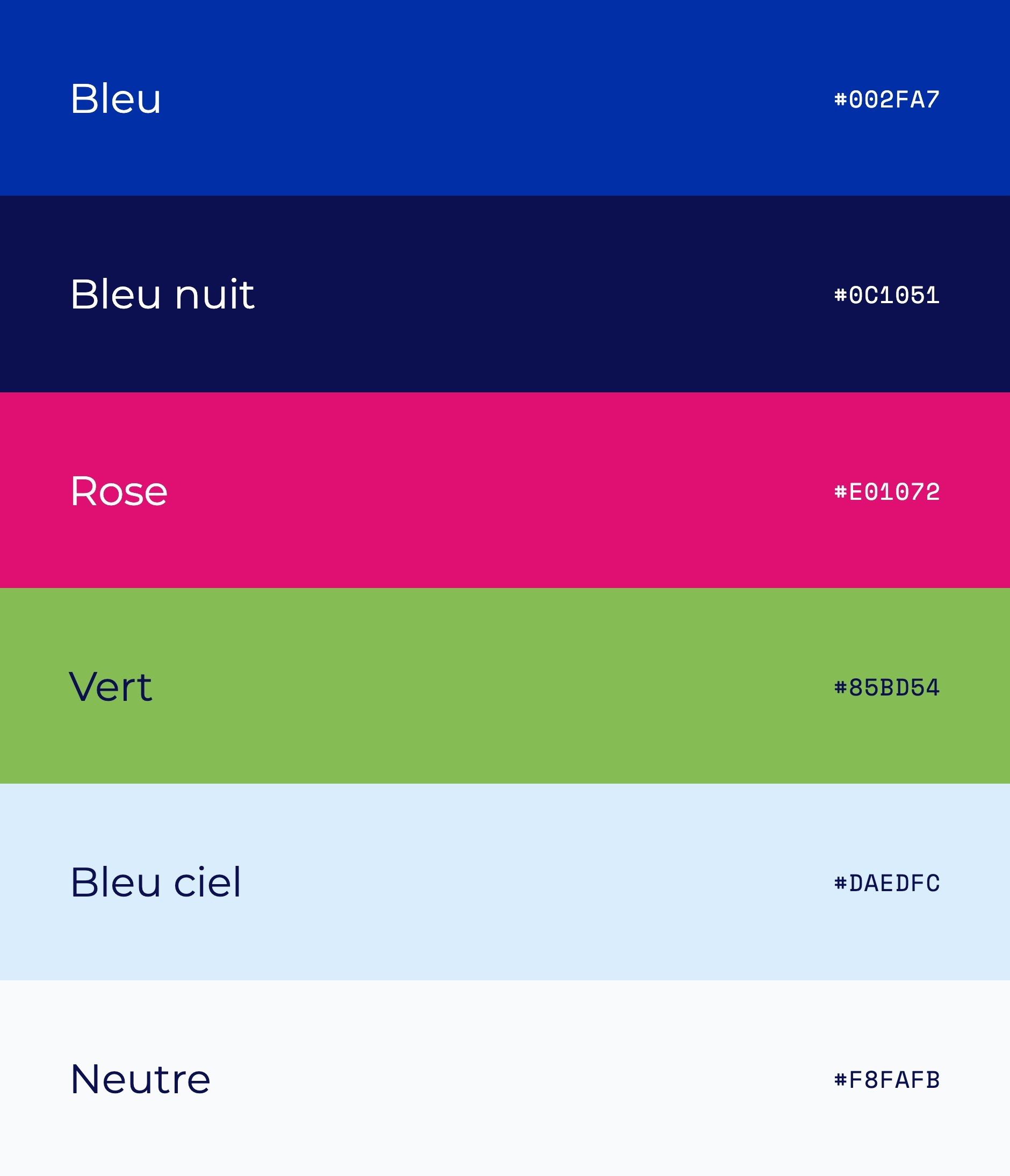 CAD palette: blue, midnight blue, pink, green, sky blue and neutral