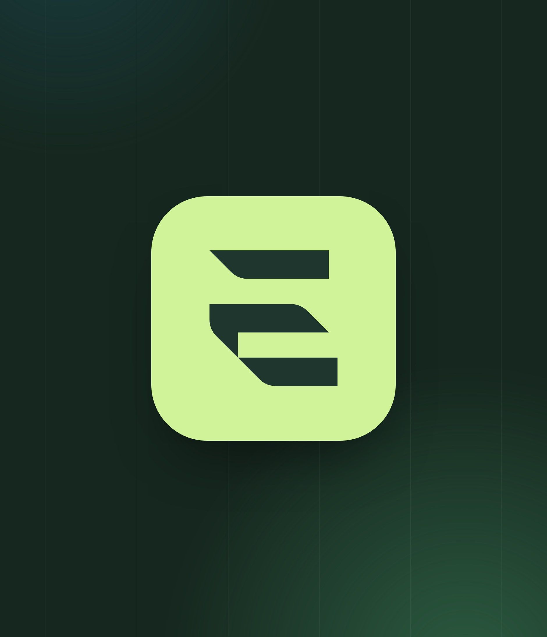 Expatrim pictogram in deep green inside a lime rounded square