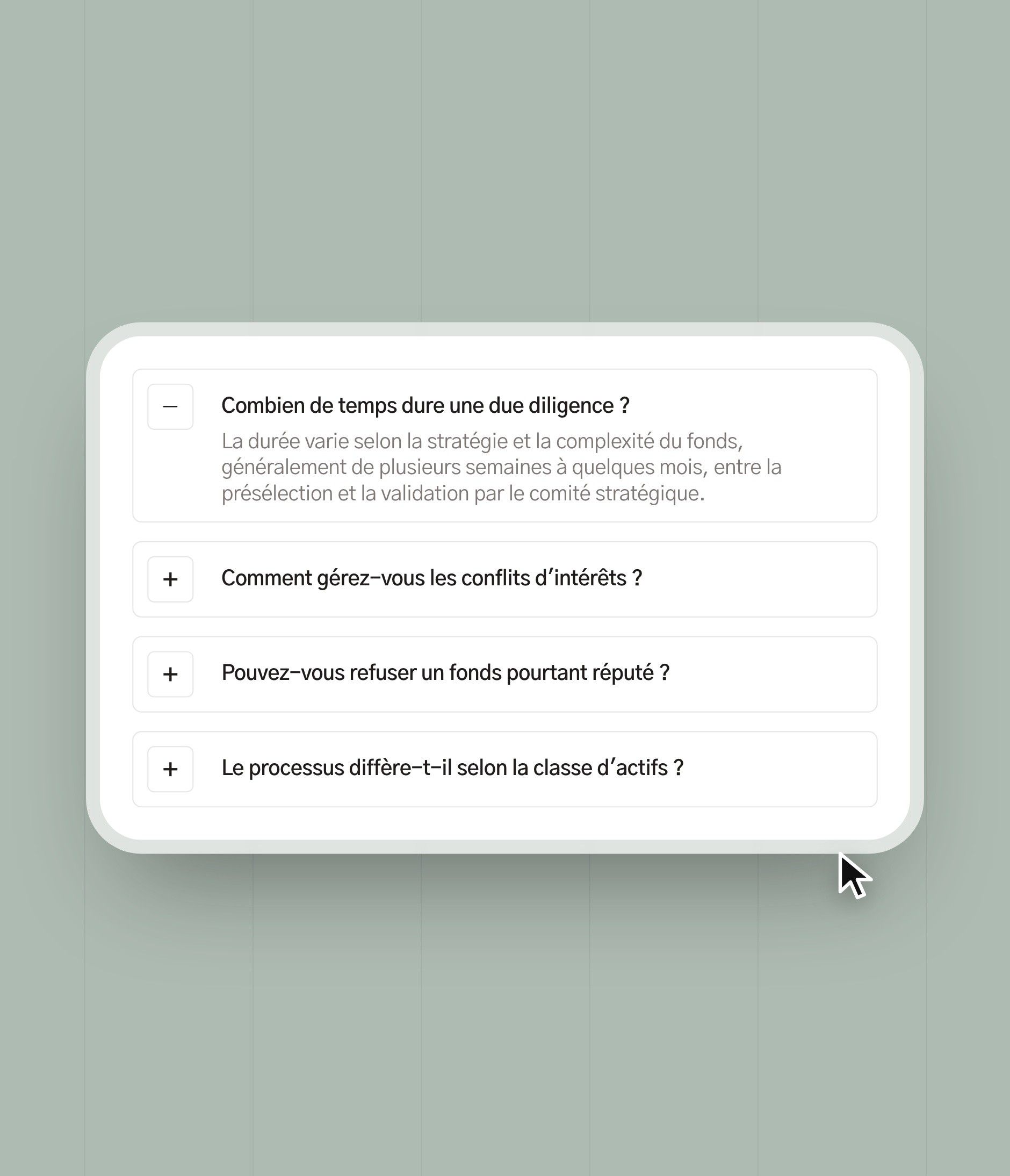 Selection process FAQ accordion