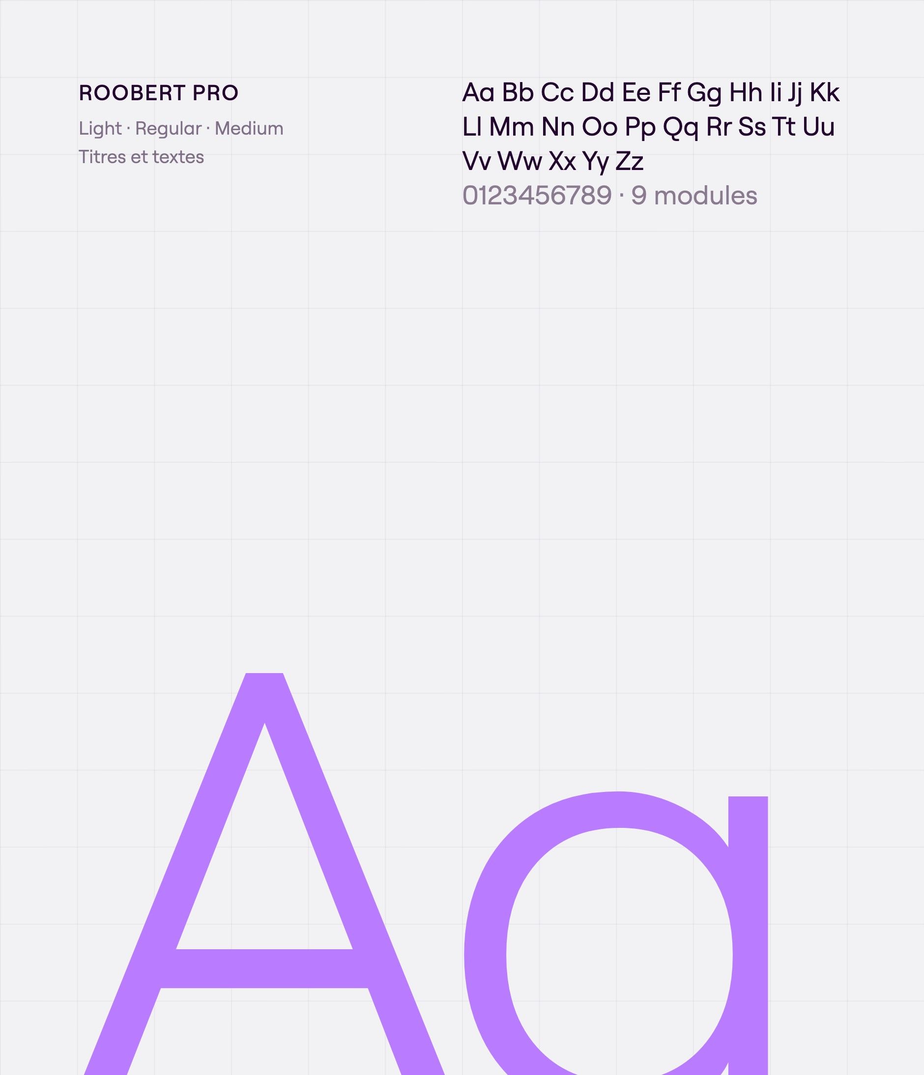 Roobert PRO, Deemply's typeface: a large purple “Aa”
