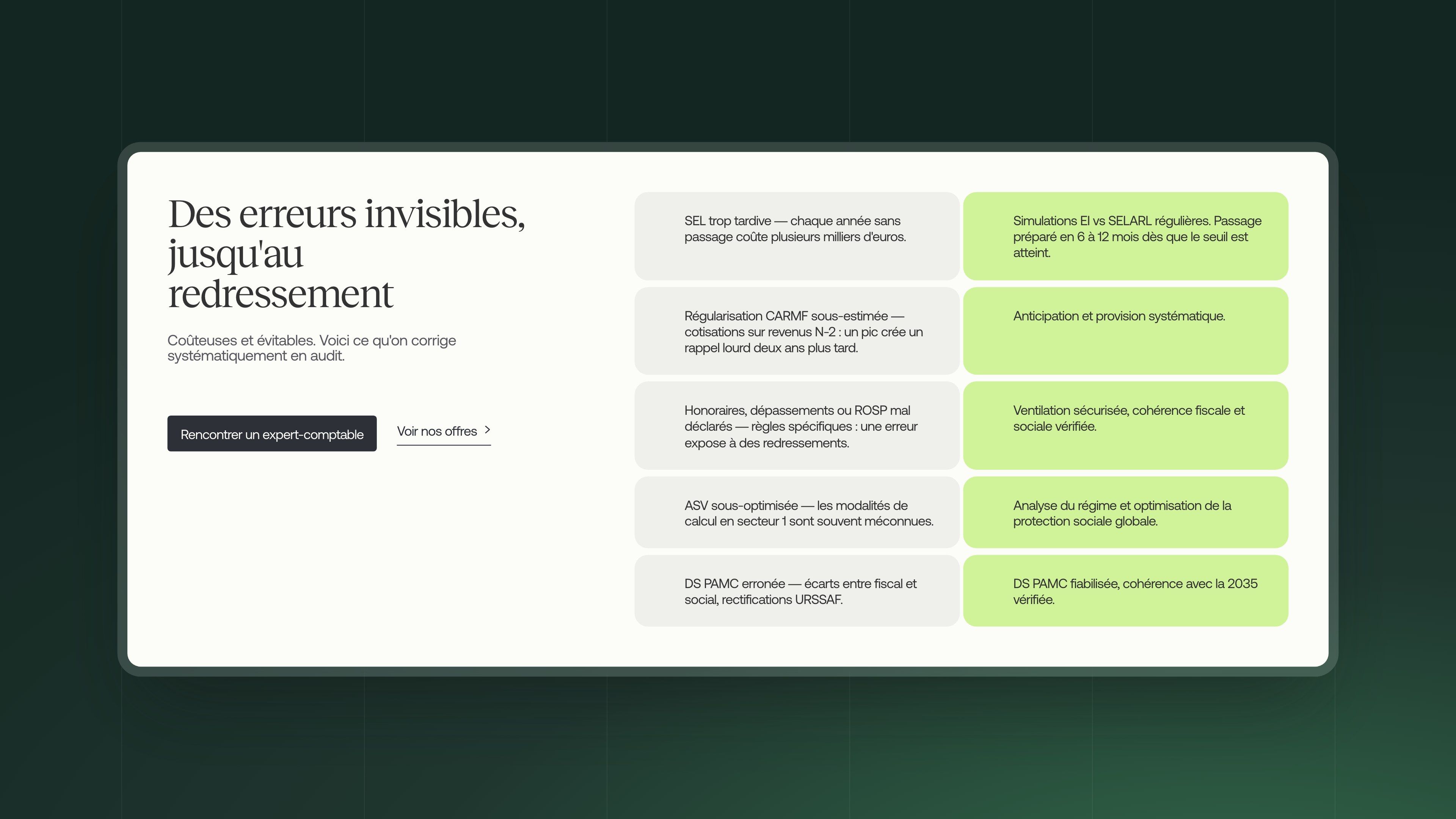 “Invisible mistakes, until the tax reassessment” section on the GP page
