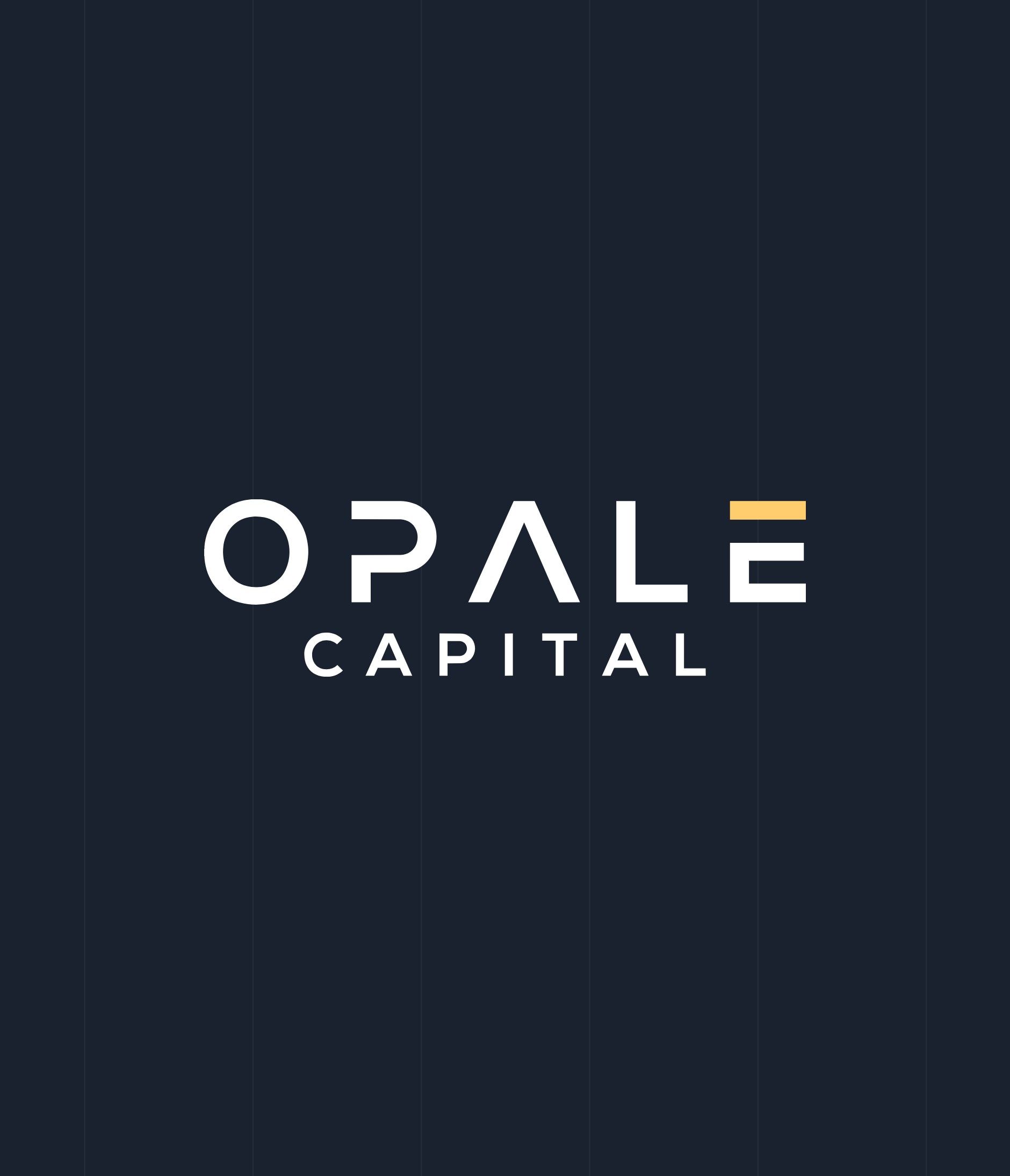 Opale Capital logo in white on a dark blue background