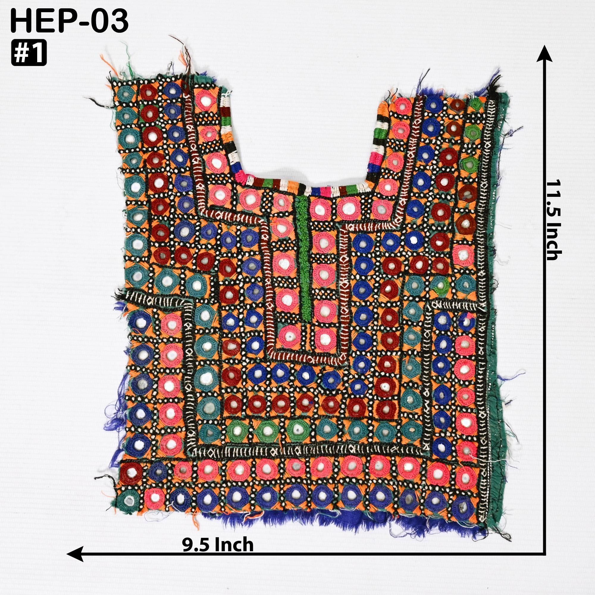 Handmade Banjara Neck Yoke: Vintage Kutch Embroidered Tribal Patch - Image 1