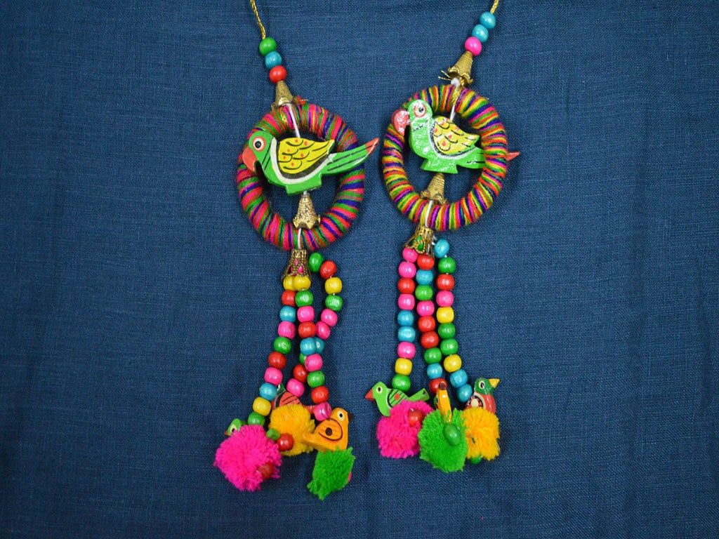 10 Pairs: Tribal Pom-Pom Tassels - Boho Banjara Accessory - Image 1