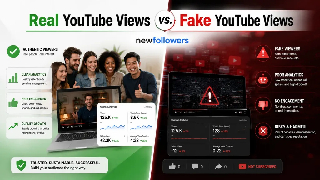 Real YouTube views vs. fake YouTube views compared