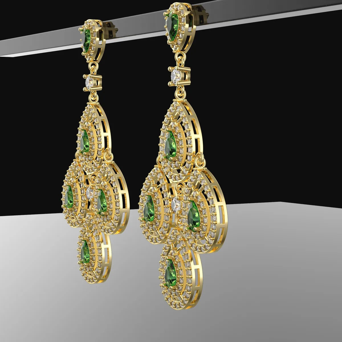 Teardrop Chandelier Earrings-1