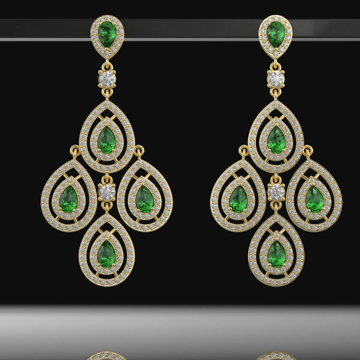 Teardrop Chandelier Earrings-2
