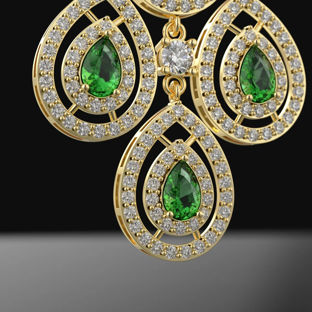 Teardrop Chandelier Earrings-3