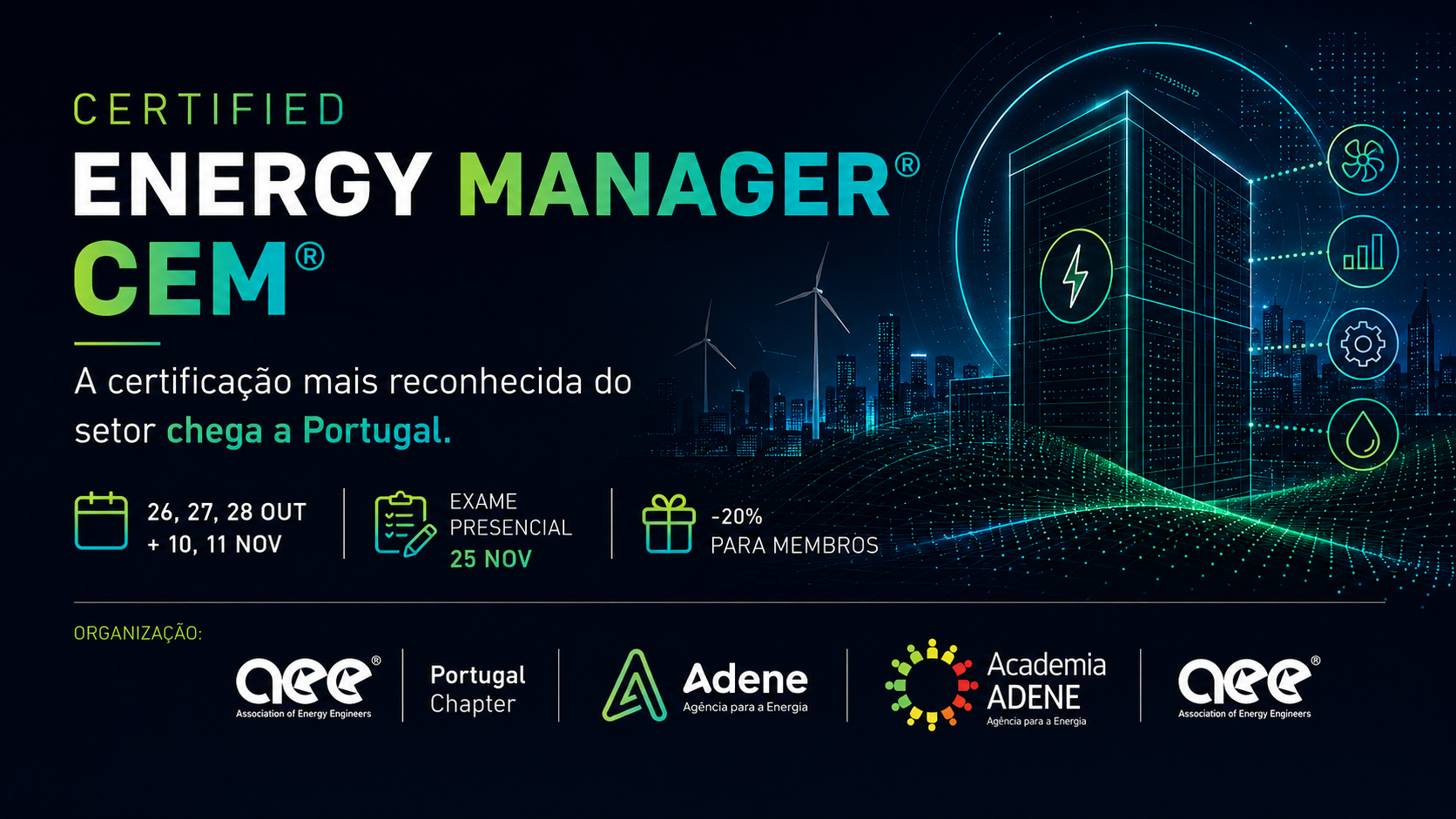 Banner do Curso CEM® – Certified Energy Manager®