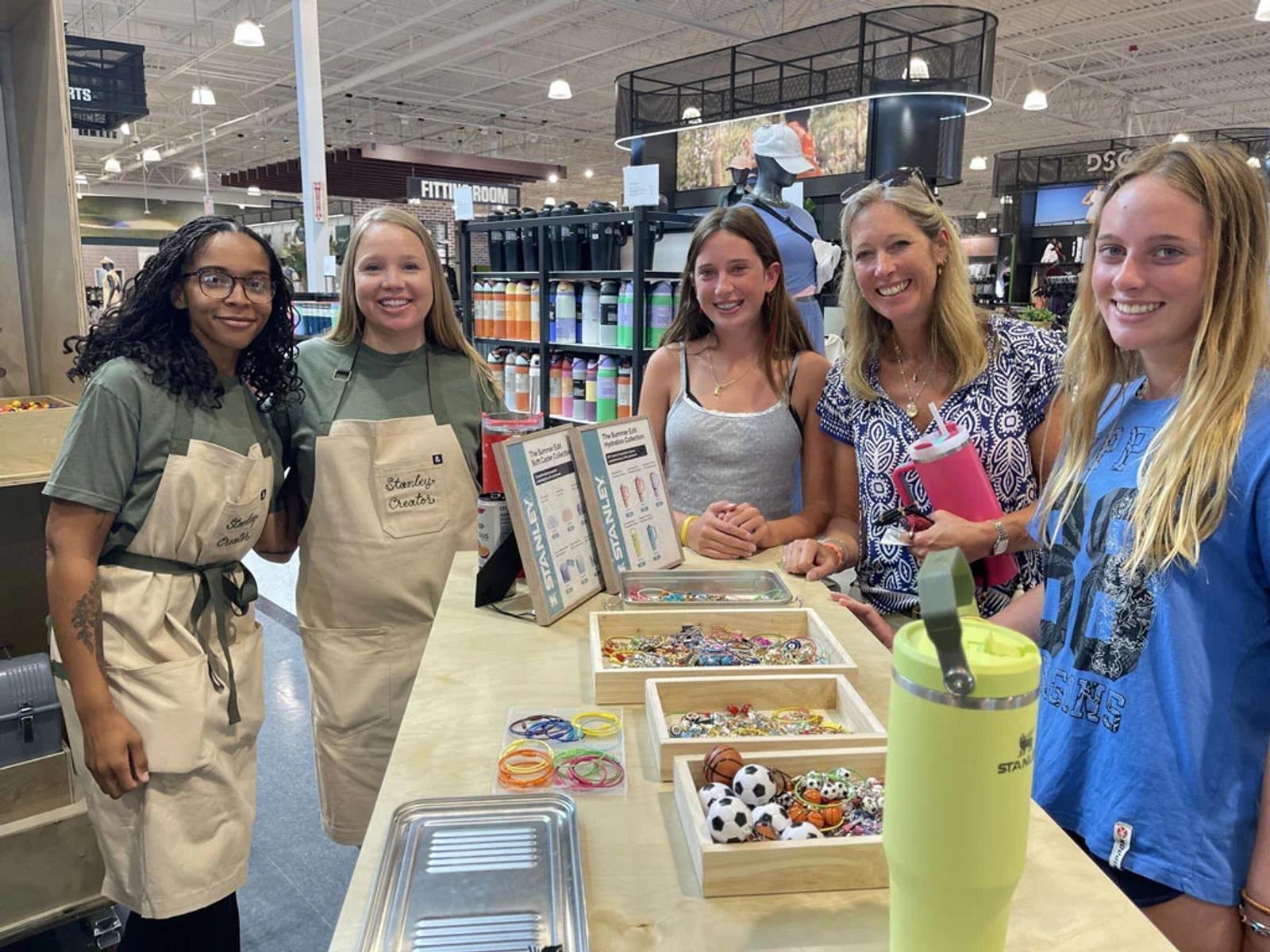 Group of friends at a craft fair  