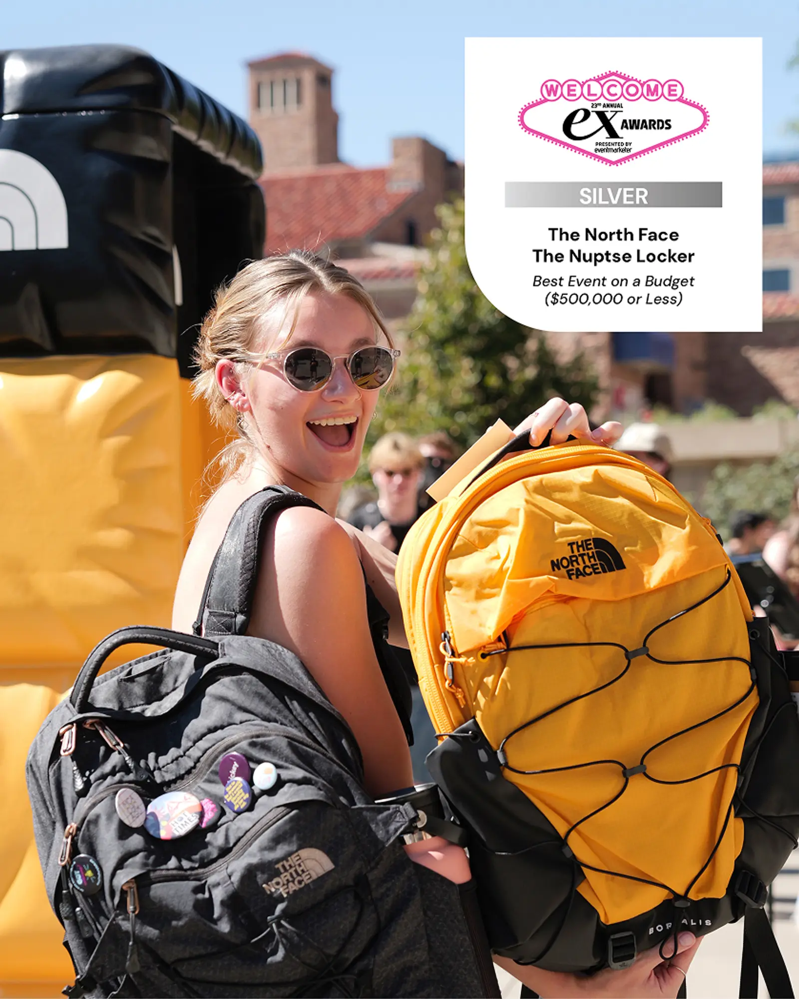 girl with a yellow backpack