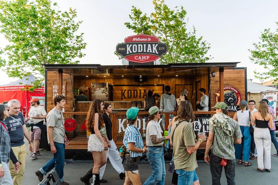 Image of the Kodiak Cakes camp food truck at Kilby Block Party festival activation